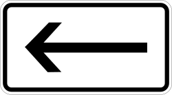 Richtung linksweisend unangebracht (Schild nicht in Stvo)